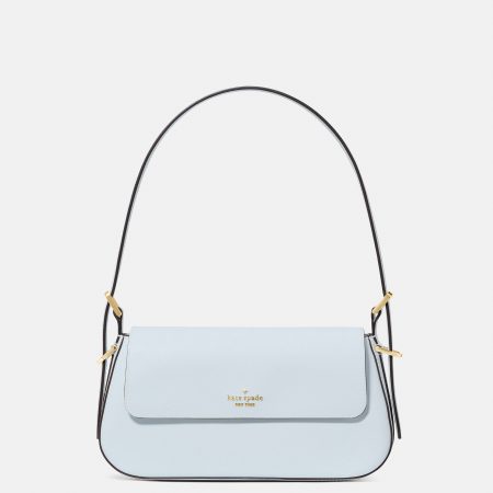 Kate Spade Gwen Textured Patent Shoulder Bag - Preorder — Pale Hydrangea (403)