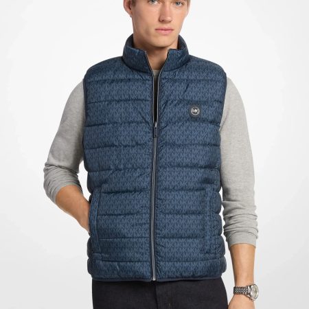 Michael Kors Abbou Signature Logo Reversible Vest - Preorder — Midnight