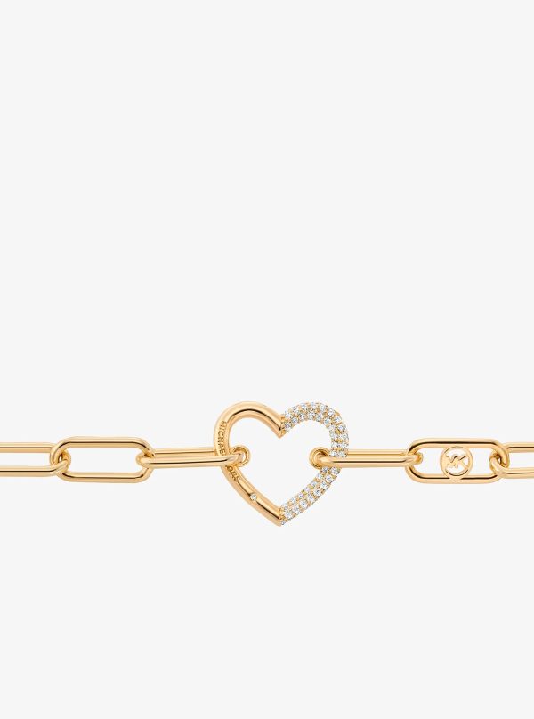 Michael Kors Pavé Heart Curb-Link Bracelet - Preorder