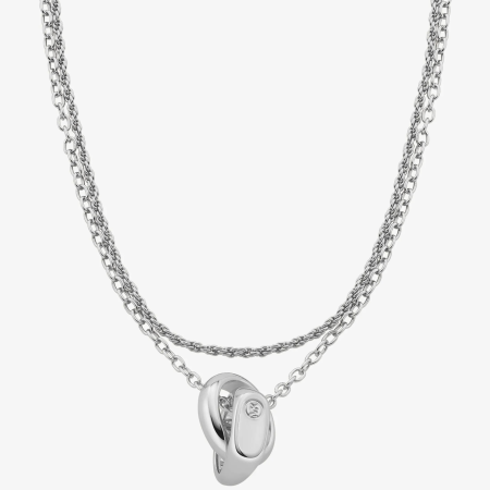 Michael Kors Double Layered Intertwined Necklace - Preorder — Silver