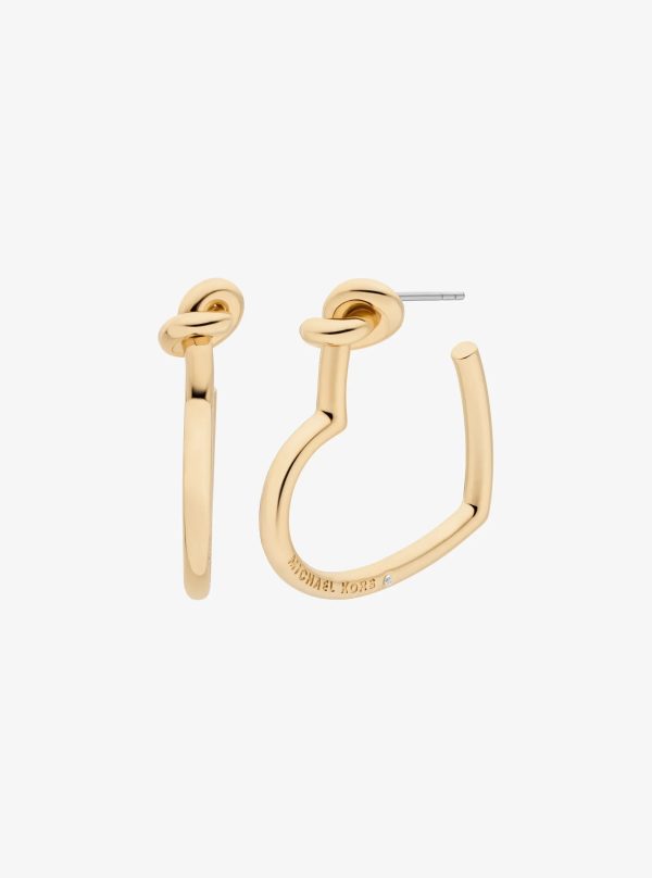 Michael Kors Knotted Heart Hoop Earrings - Preorder