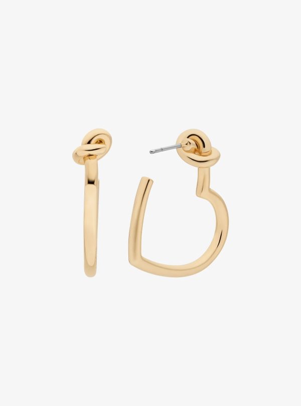 Michael Kors Knotted Heart Hoop Earrings - Preorder