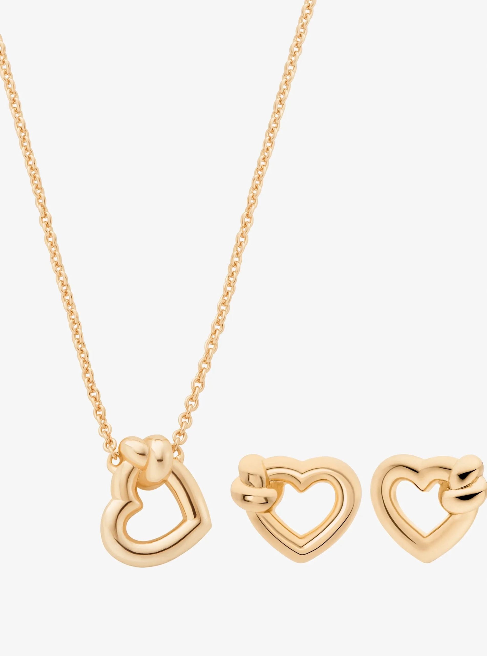 Michael Kors Knotted Heart Necklace and Earrings Gift Set - Preorder