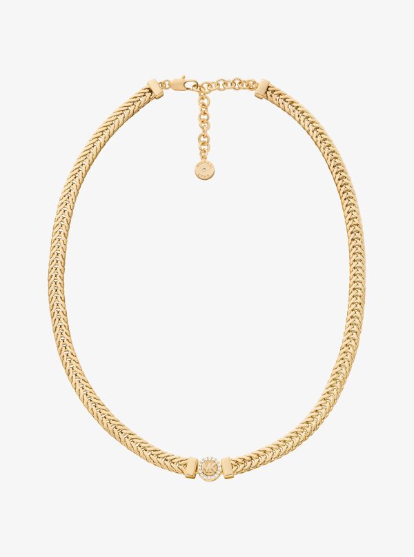 Michael Kors Pavé Logo Foxtail Chain Necklace - Preorder