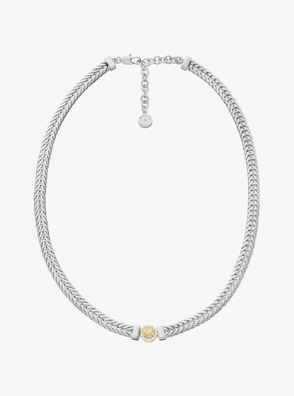 Michael Kors Pavé Logo Foxtail Chain Necklace - Preorder