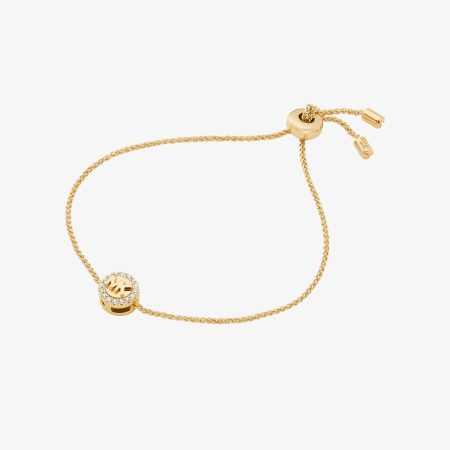 Michael Kors Pavé Logo Pendant Slider Bracelet - Preorder — Gold