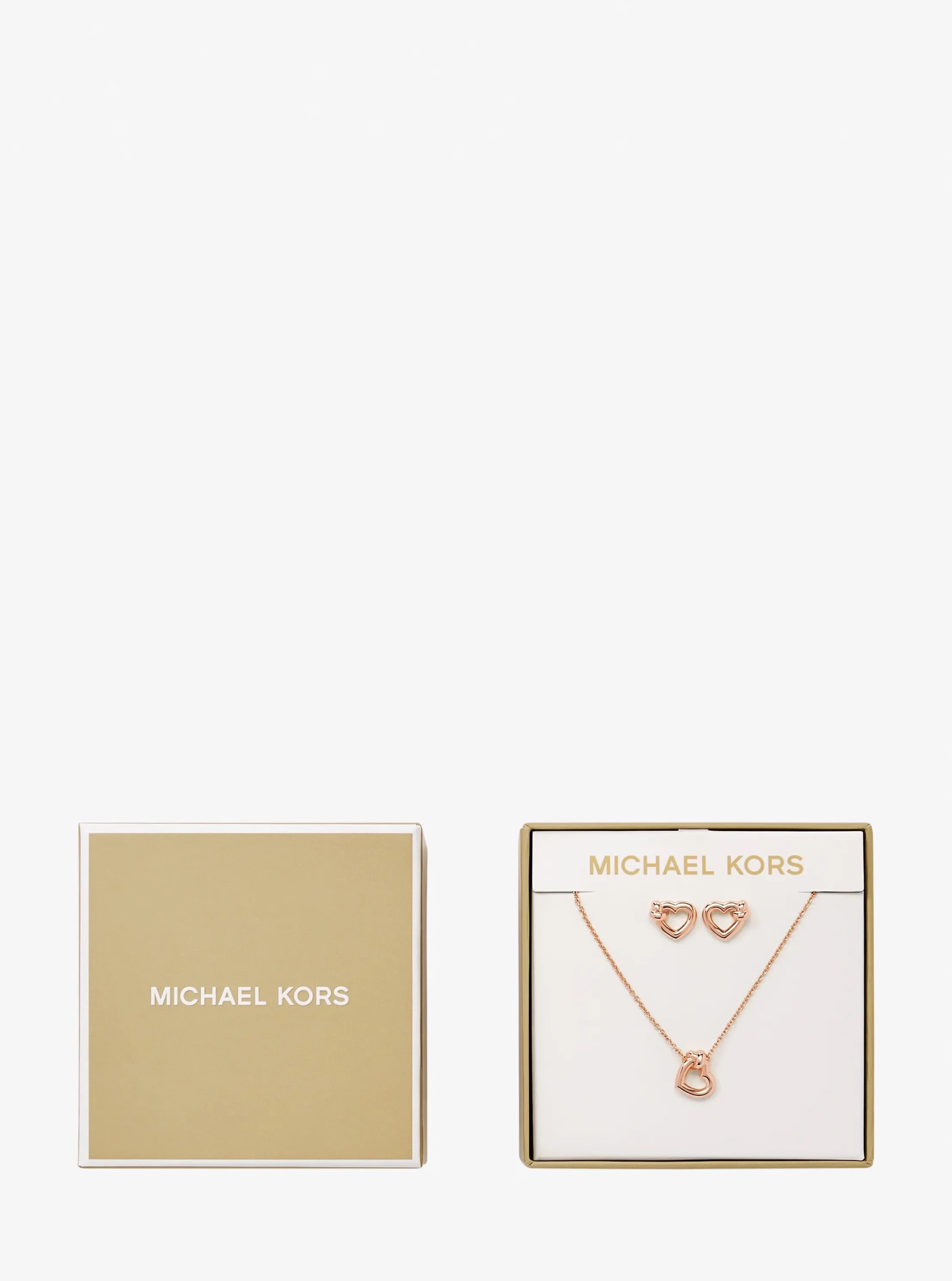 Michael Kors Knotted Heart Necklace and Earrings Gift Set - Preorder
