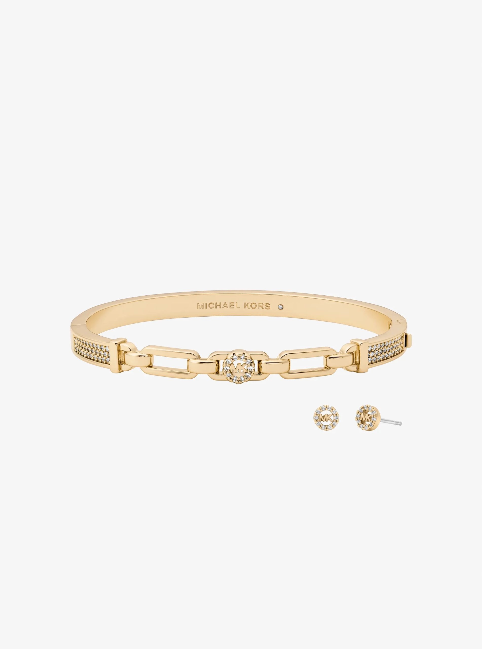 Michael Kors Pavé Logo Bangle and Stud Earrings Gift Set - Preorder