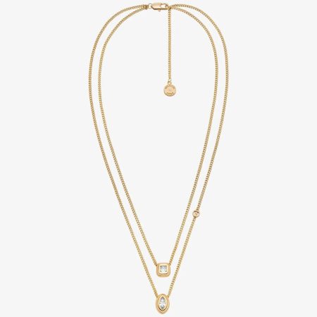 Michael Kors Cubic Zirconia Double Layered Necklace - Preorder — Gold