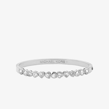 Michael Kors Pavé Heart Bangle - Preorder — Silver