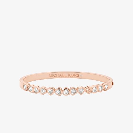 Michael Kors Pavé Heart Bangle - Preorder — Rose Gold