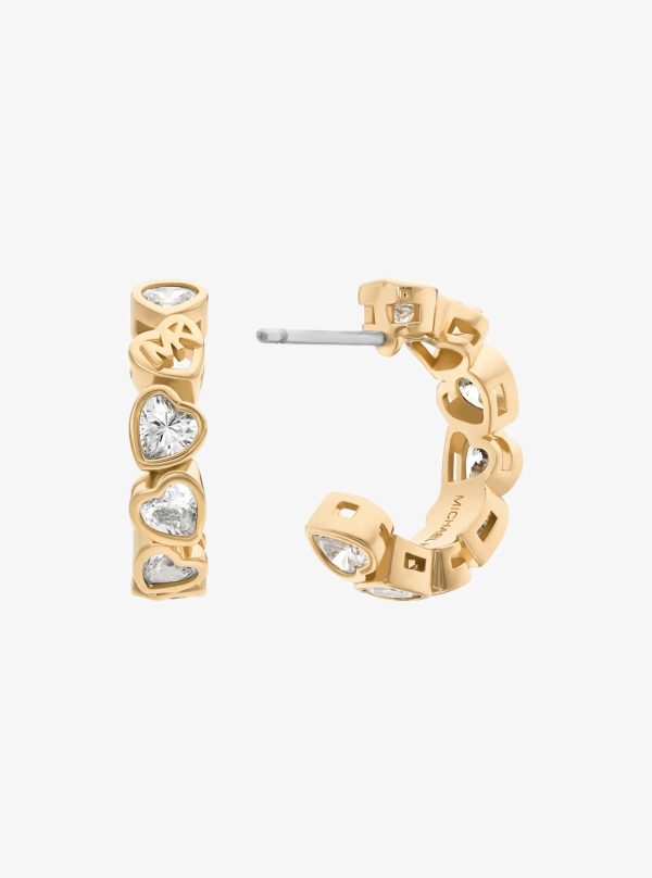 Michael Kors Cubic Zirconia Hearts Hoop Earrings - Preorder