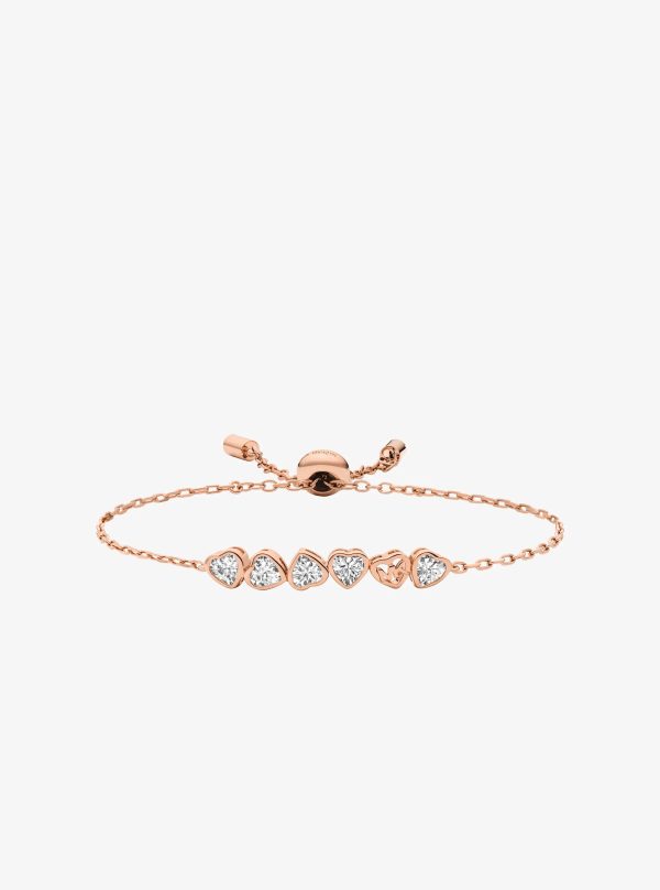 Michael Kors Cubic Zirconia Hearts Slider Bracelet and Stud Earrings - Preorder