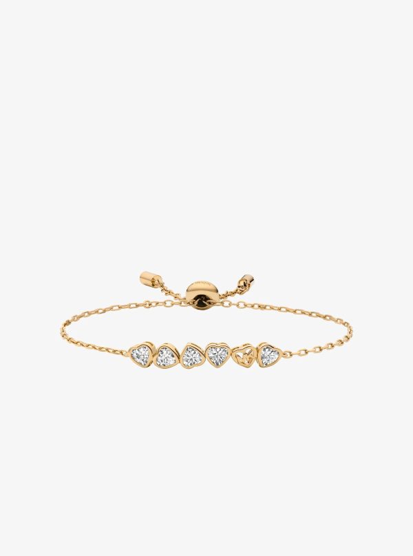 Michael Kors Cubic Zirconia Hearts Slider Bracelet and Stud Earrings - Preorder