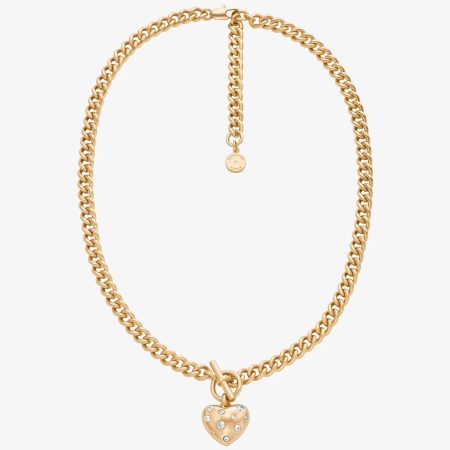 Michael Kors Pavé Heart Charm Necklace - Preorder — Gold