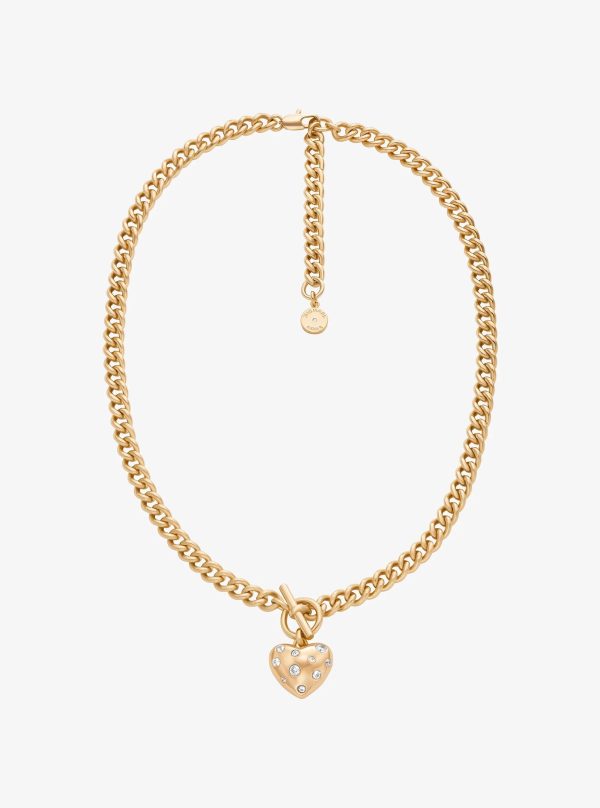 Michael Kors Pavé Heart Charm Necklace - Preorder