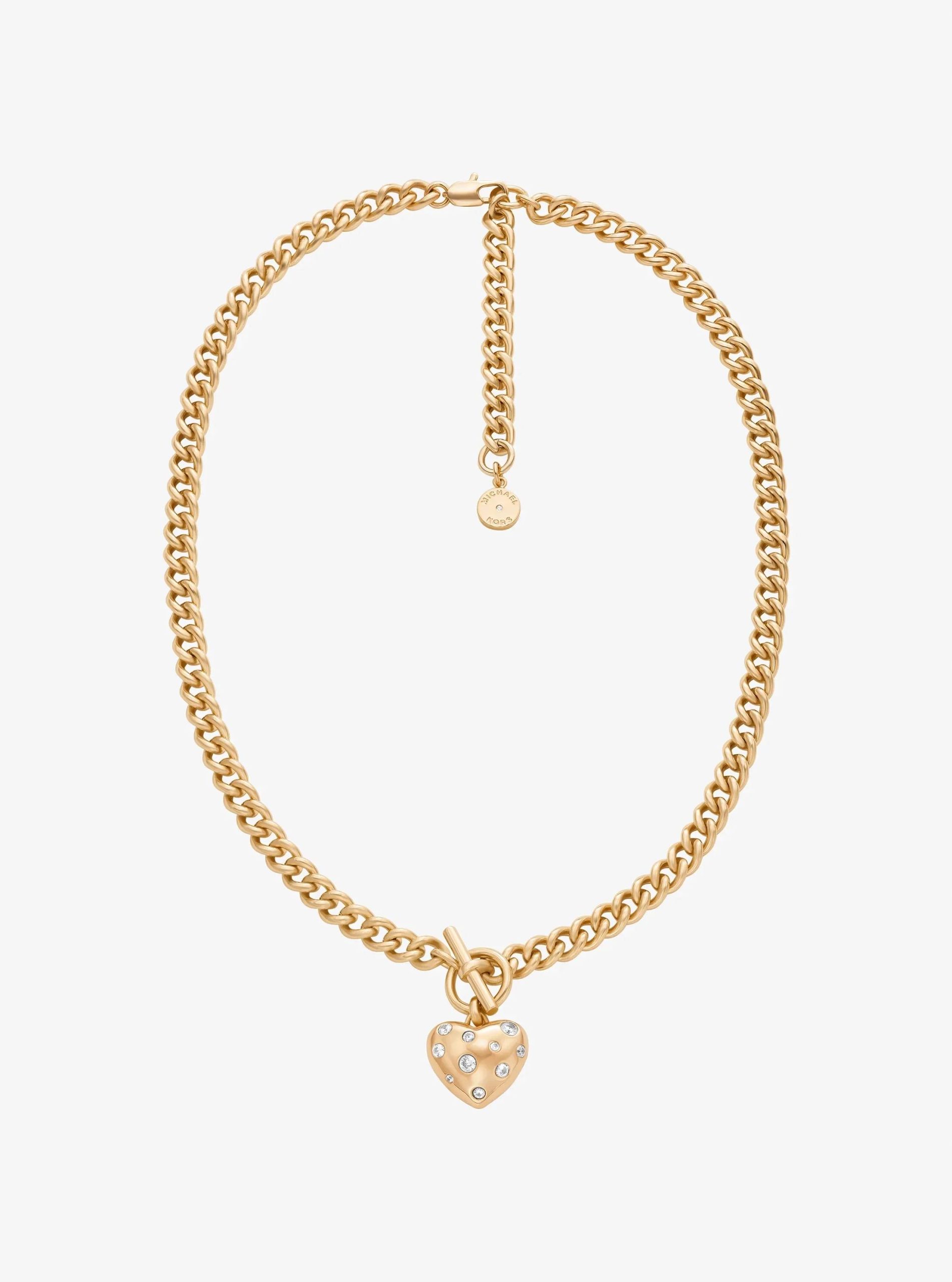 Michael Kors Pavé Heart Charm Necklace - Preorder