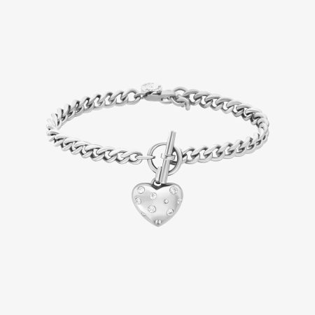 Michael Kors Pavé Heart Charm Bracelet - Preorder — Silver