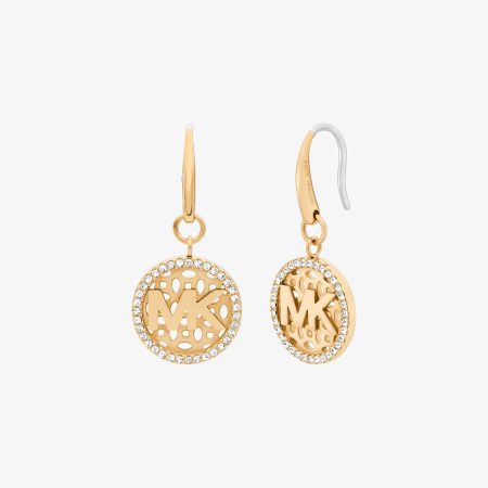 Michael Kors Pavé Logo Charm Earrings - Preorder — Gold