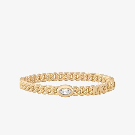 Michael Kors Marquise Stone Chain-Link Bangle - Preorder — Gold