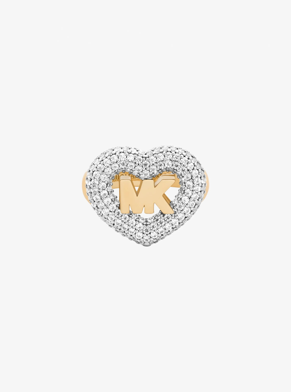 Michael Kors Logo and Pavé Heart Ring - Preorder