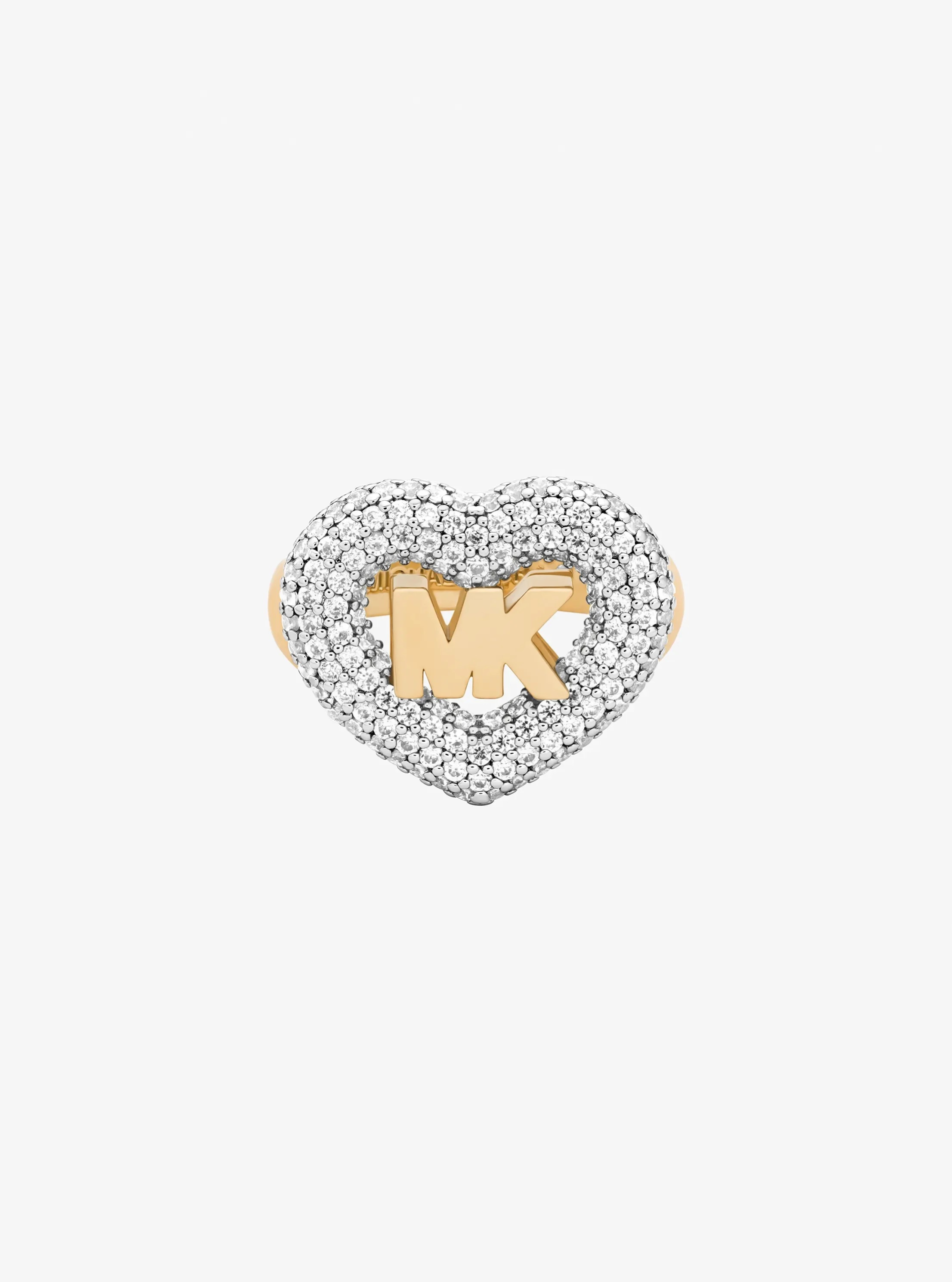 Michael Kors Logo and Pavé Heart Ring - Preorder