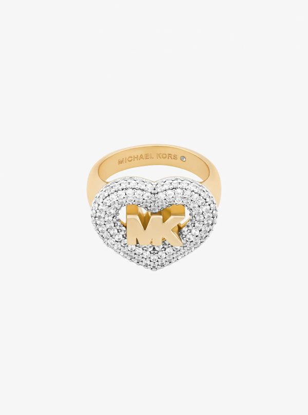 Michael Kors Logo and Pavé Heart Ring - Preorder