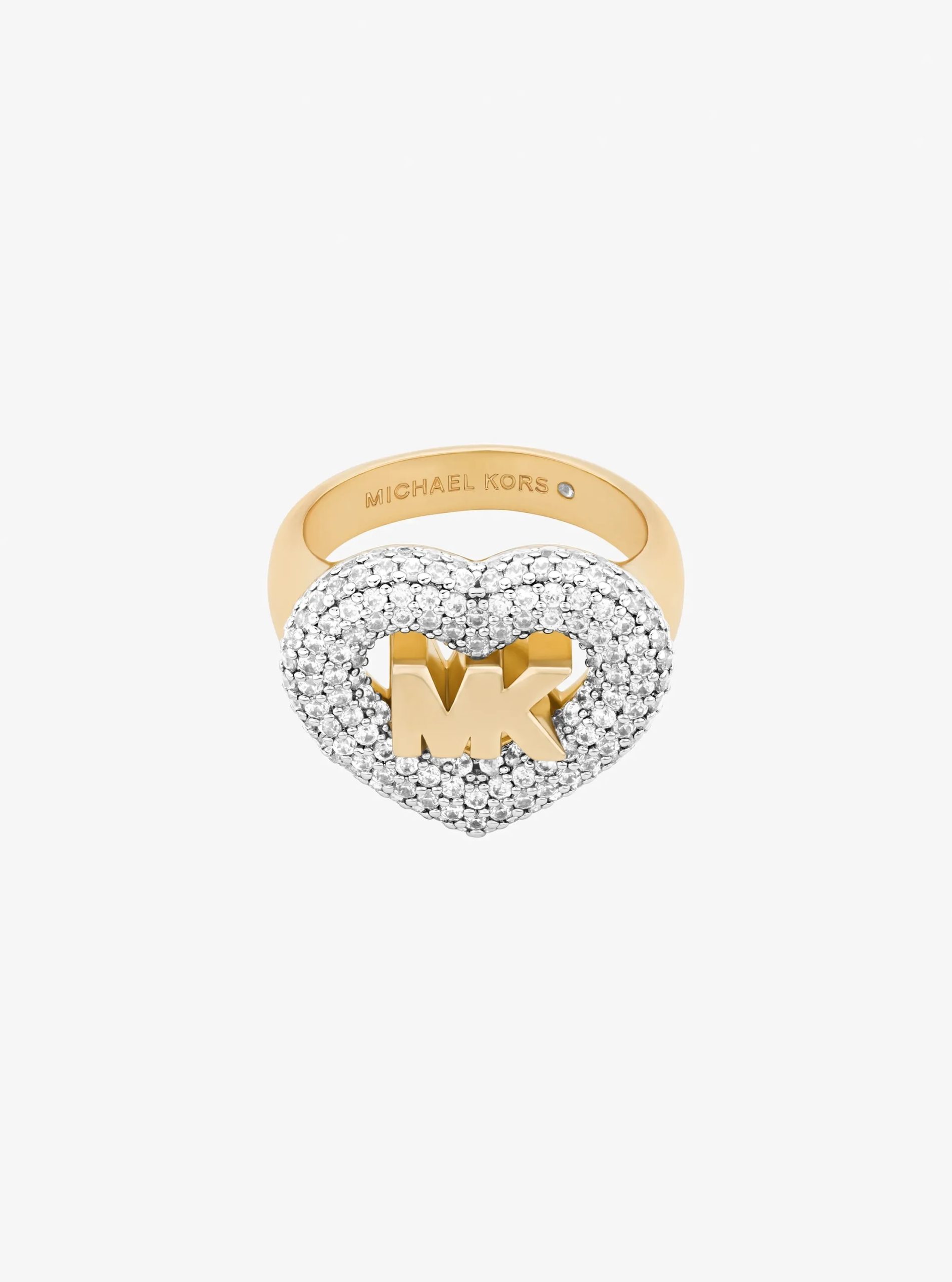 Michael Kors Logo and Pavé Heart Ring - Preorder