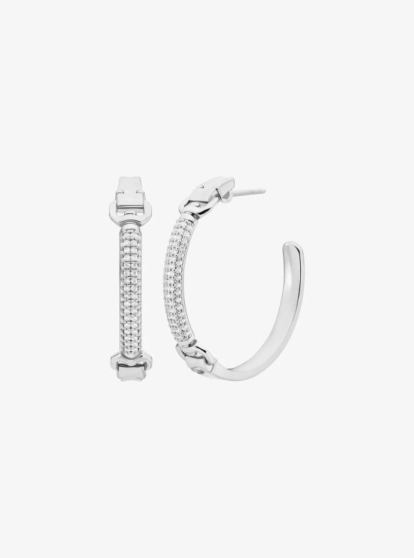 Michael Kors Pavé Horsebit Hoop Earrings - Preorder