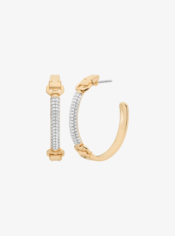 Michael Kors Pavé Horsebit Hoop Earrings - Preorder