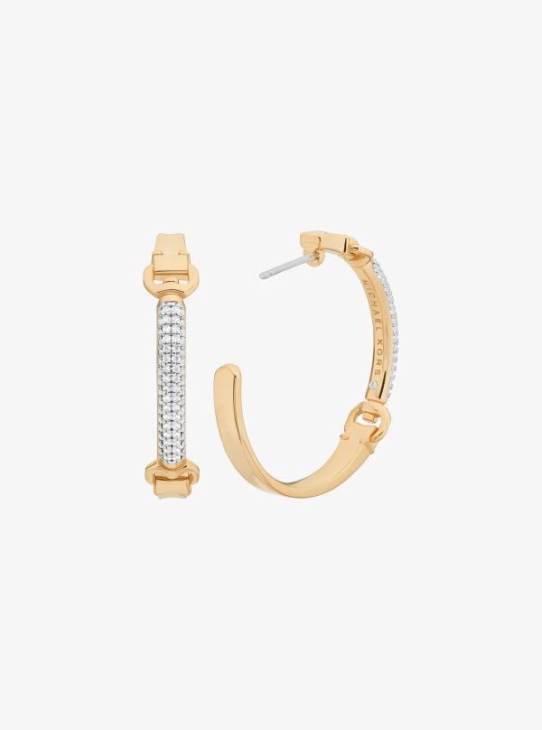 Michael Kors Pavé Horsebit Hoop Earrings - Preorder