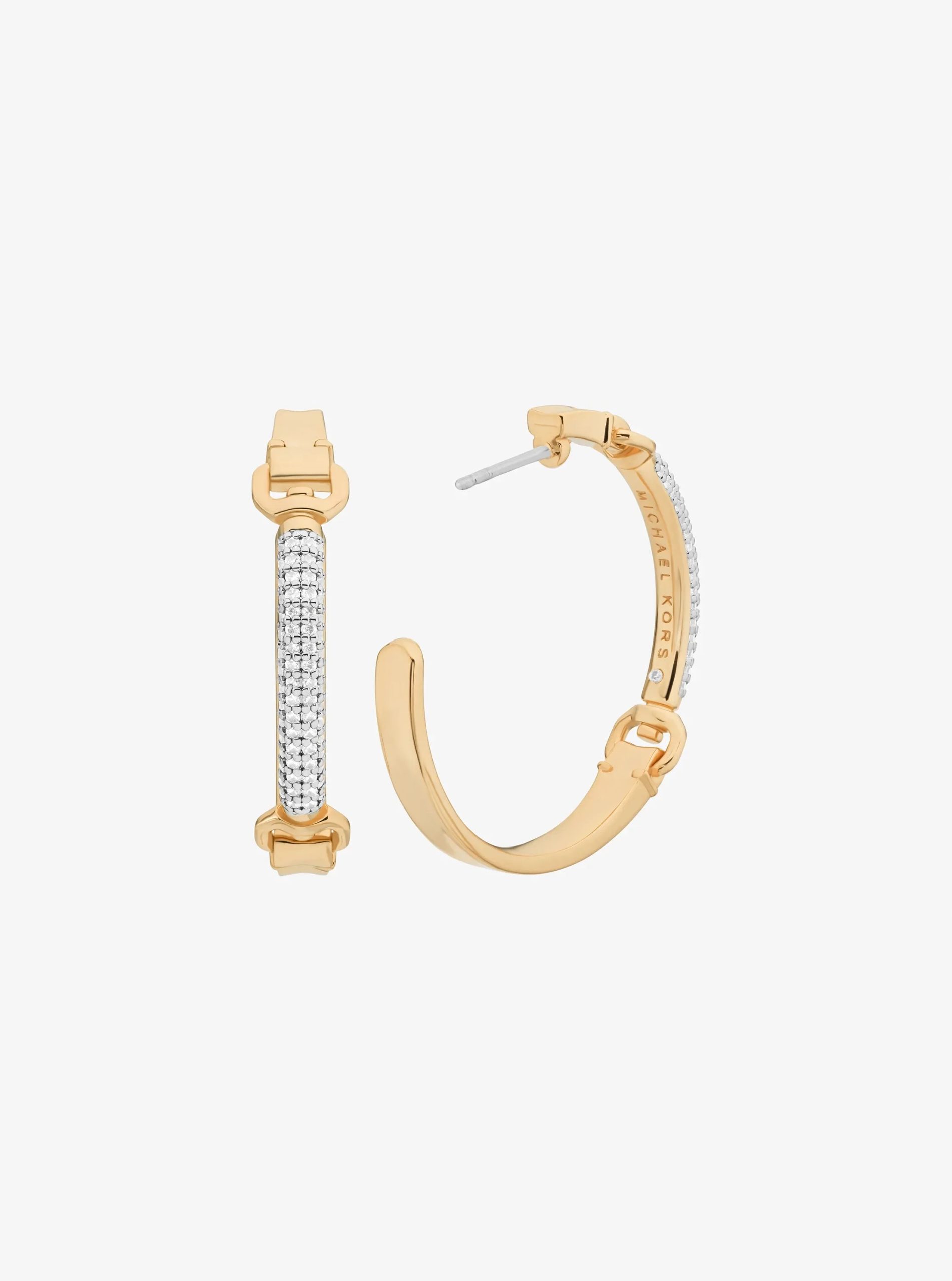 Michael Kors Pavé Horsebit Hoop Earrings - Preorder