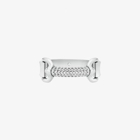 Michael Kors Pavé Horsebit Ring - Preorder — Silver