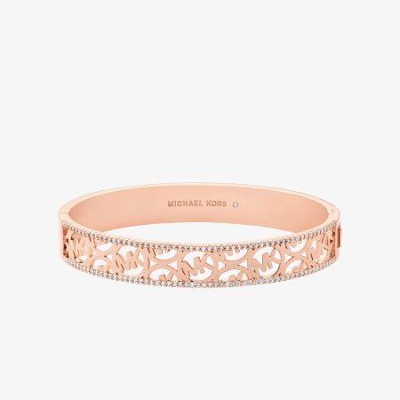 Michael Kors Pavé Logo Bangle - Preorder — Rose Gold