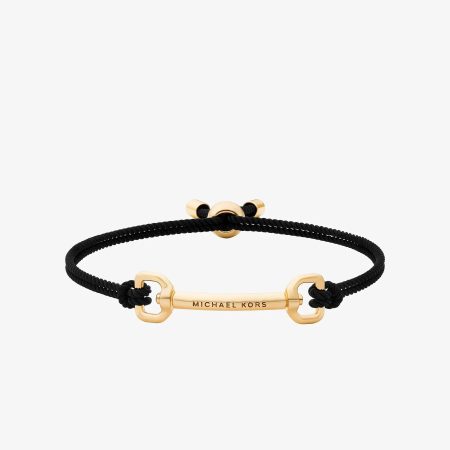 Michael Kors Horsebit Cord Slider Bracelet - Preorder — Gold Black