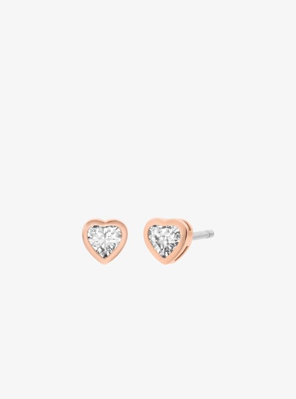 Michael Kors Heart Cubic Zirconia Necklace and Stud Earrings Gift Set - Preorder