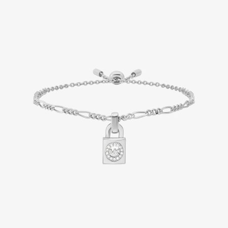 Michael Kors Pavé Logo Pendant Slider Bracelet - Preorder — Silver
