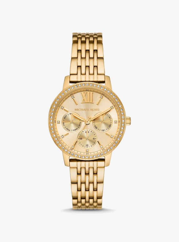 Michael Kors Melissa Pavé Gold-Tone Watch - Preorder