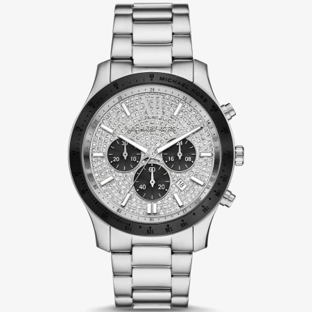 Michael Kors Oversized Berkley Pavé Silver-Tone Watch - Preorder — Silver