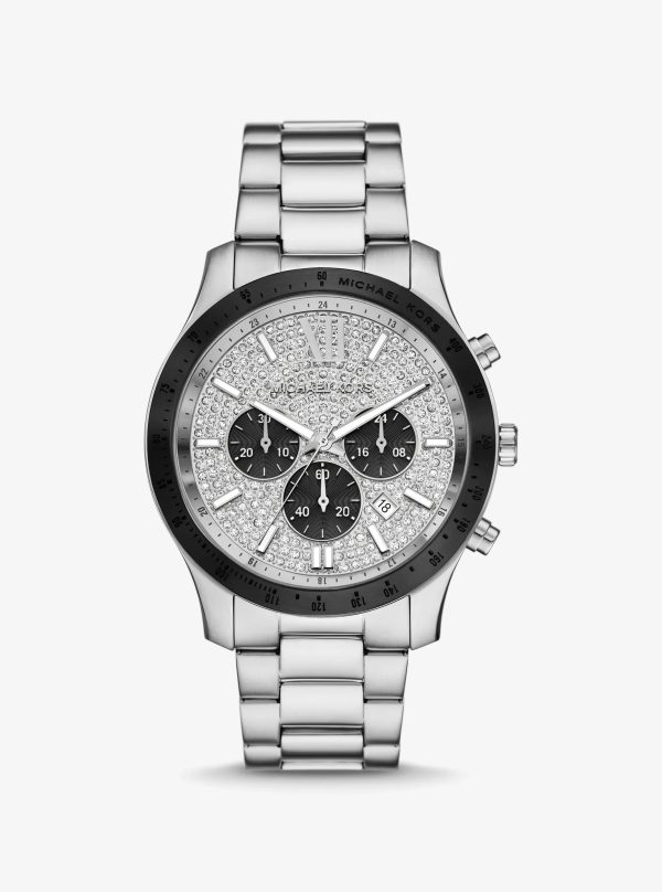 Michael Kors Oversized Berkley Pavé Silver-Tone Watch - Preorder