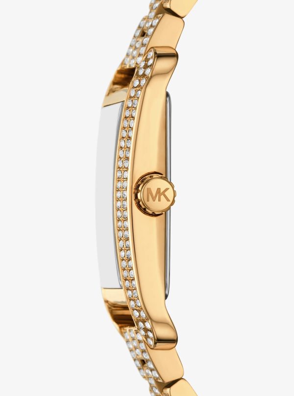 Michael Kors Monroe Pavé Gold-Tone Watch - Preorder