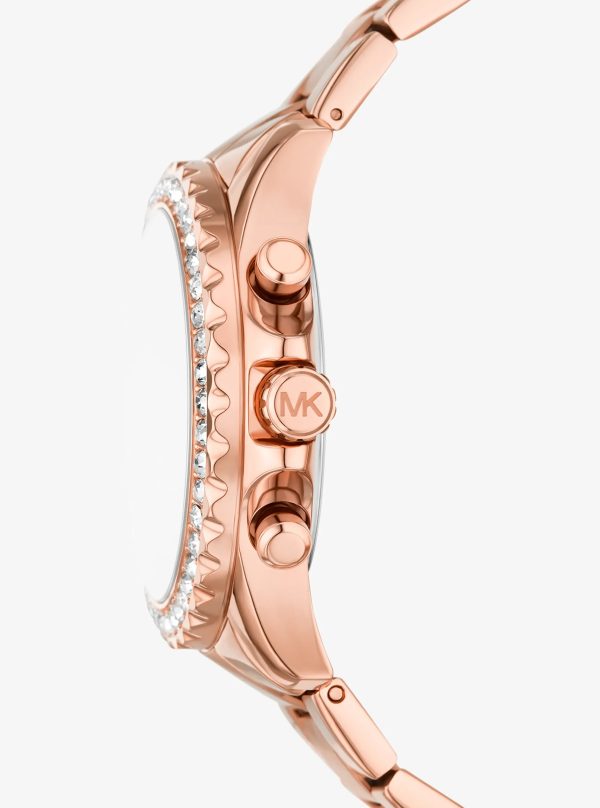 Michael Kors Oversized Everest Pavé Rose Gold-Tone Watch - Preorder