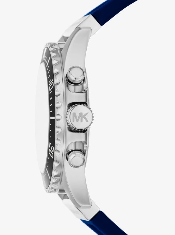 Michael Kors Oversized Everest Silver-Tone and Silicone Watch - Preorder