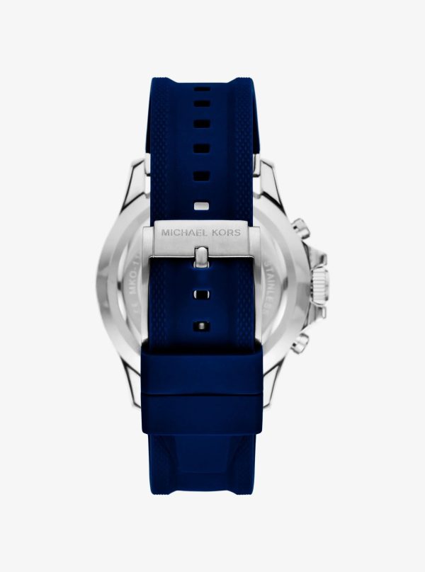 Michael Kors Oversized Everest Silver-Tone and Silicone Watch - Preorder