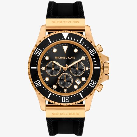 Michael Kors Oversized Everest Gold-Tone and Silicone Watch - Preorder — Black