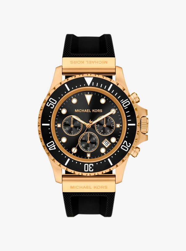 Michael Kors Oversized Everest Gold-Tone and Silicone Watch - Preorder
