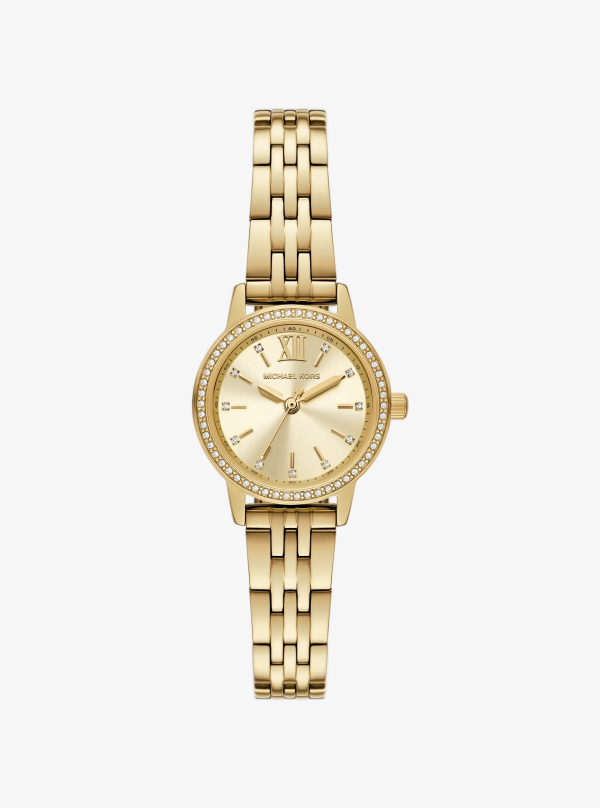 Michael Kors Mini Melissa Pavé Gold-Tone Watch - Preorder
