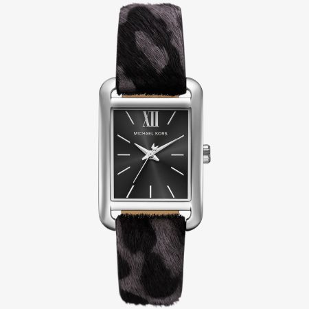 Michael Kors Monroe Leopard Print Calf Hair Watch - Preorder — Black