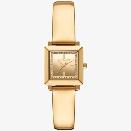 Michael Kors Mini Gwynn Pavé Gold-Tone and Leather Watch - Preorder — Gold