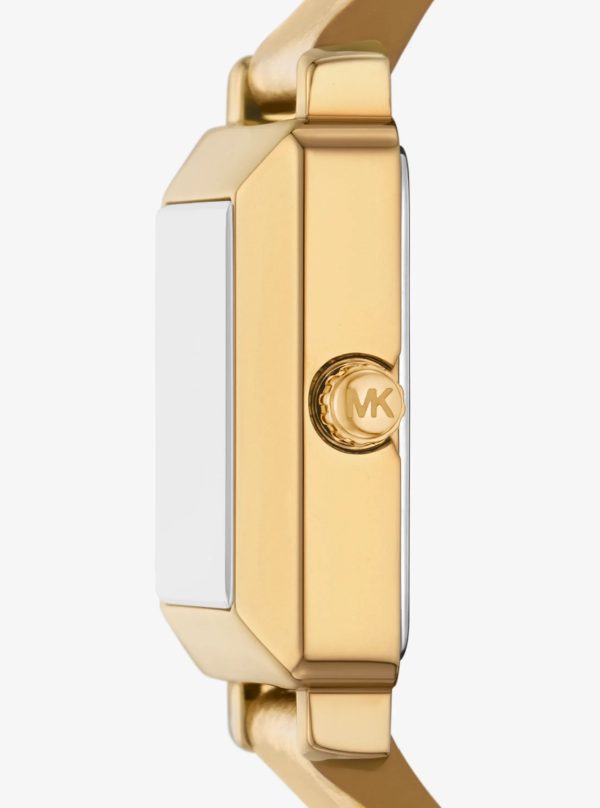 Michael Kors Mini Gwynn Pavé Gold-Tone and Leather Watch - Preorder